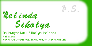 melinda sikolya business card